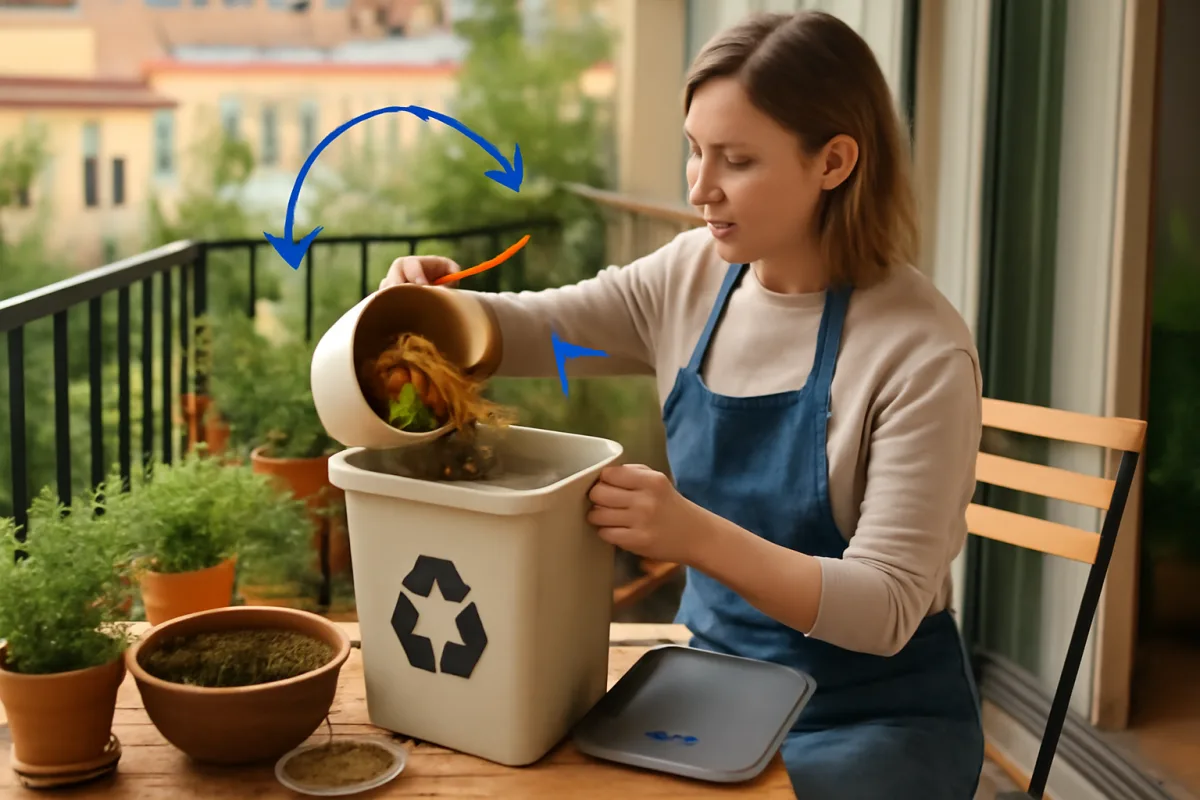 Come si fa il compost perfetto sul balcone? I passaggi che evitano cattivi odori